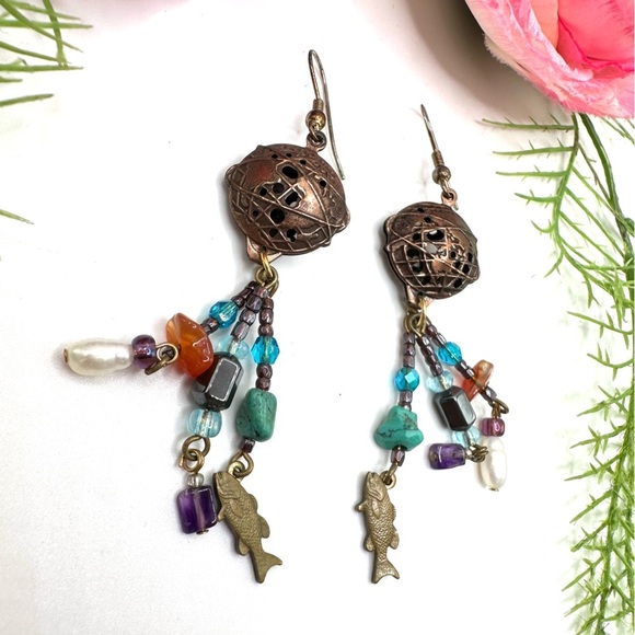 NEW⚜️Handmade Gemstone Beaded Earrings - Picture 3 of 5